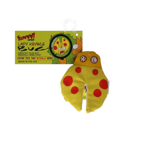 Kattenspeeltje met Catnip en Knispervleugels – Yeowww! Lady Krinkle Bug