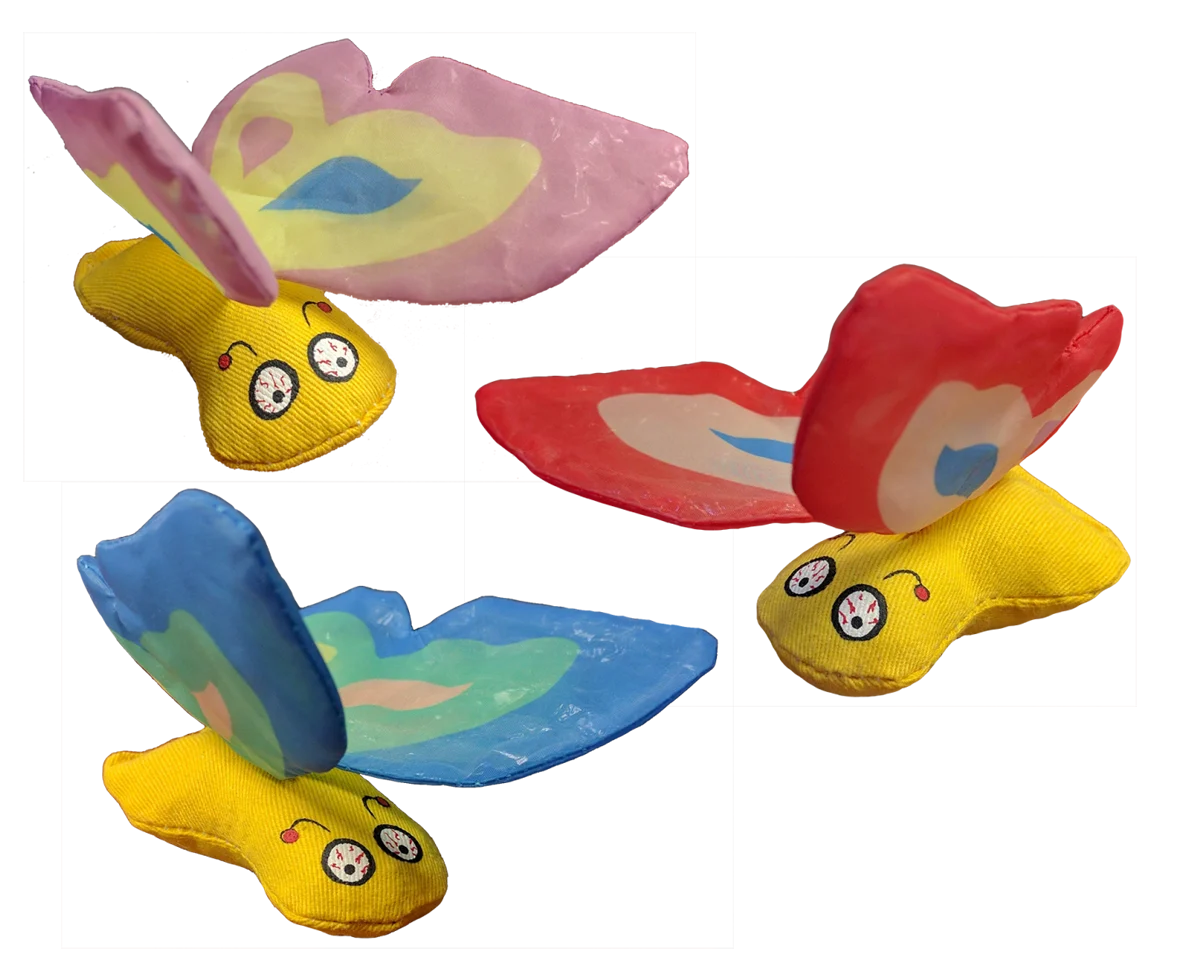 Kattenspeelvlinder met Kattenkruid en Knispervleugels, 13 x 6 cm, Rood – Yeowww! Butterfly - Afbeelding 3