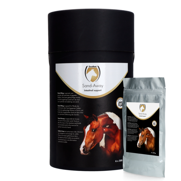 Psylliumsupplement voor Paarden, 6 x 200 g – Excellent Horse Sand-Away