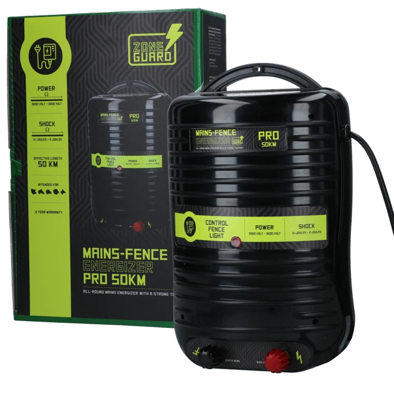 Schrikdraadapparaat op Netstroom – ZoneGuard Energizer Pro 50 km