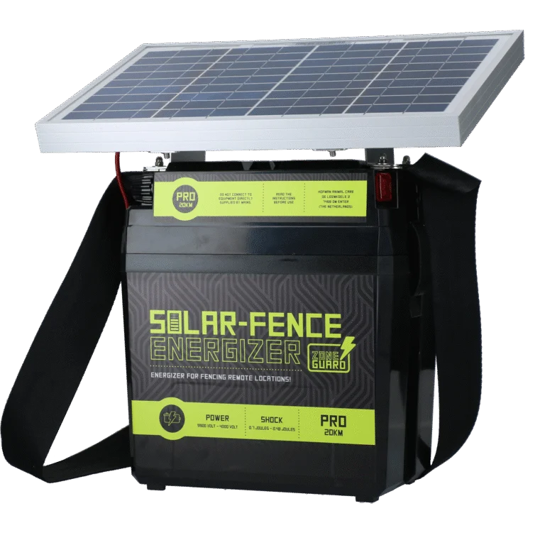 Schrikdraadapparaat op Zonne energie – ZoneGuard Solar-Fence Energizer Pro 20 km
