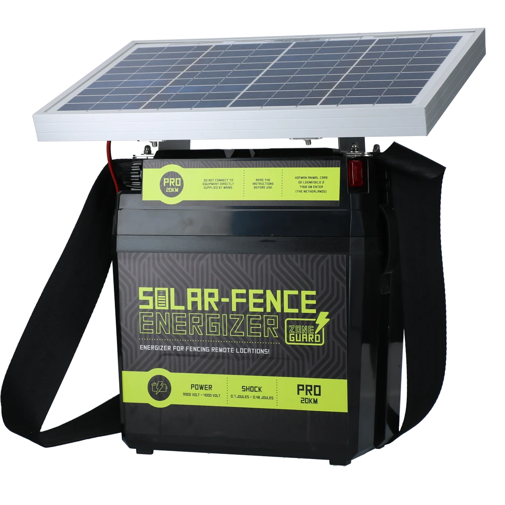 Schrikdraadapparaat op Zonne energie – ZoneGuard Solar-Fence Energizer Pro 20 km - Afbeelding 1