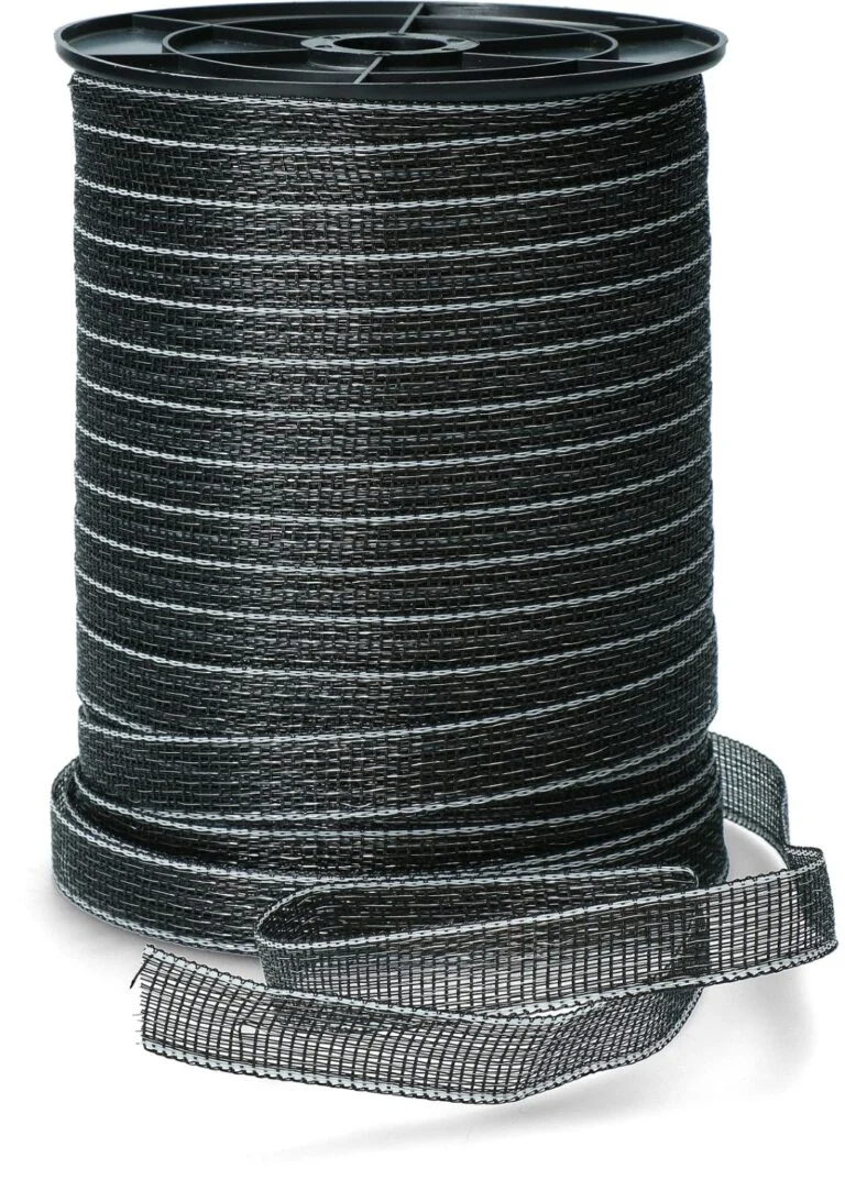 Schriklint 20 mm Zwart met 9 RVS Draden, 200 m – ZoneGuard Basic