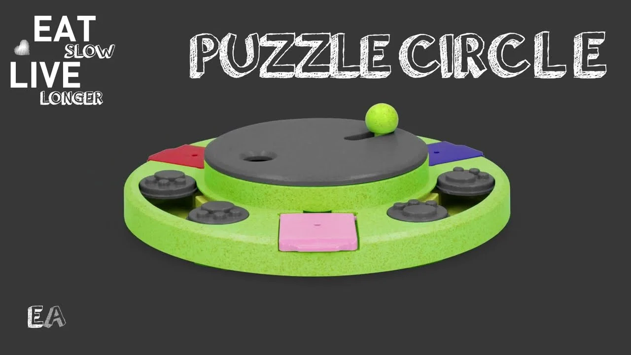 Hondenpuzzel voor Brokjes en Snacks met Antislipvoetjes – Eat Slow Live Longer Puzzle Circle - Afbeelding 2